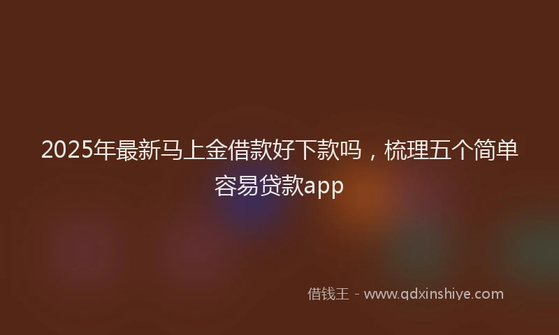2025年最新马上金借款好下款吗，梳理五个简单容易贷款app
