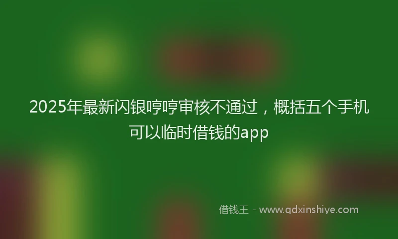 2025年最新闪银哼哼审核不通过,概括五个手机可以临时借钱的app
