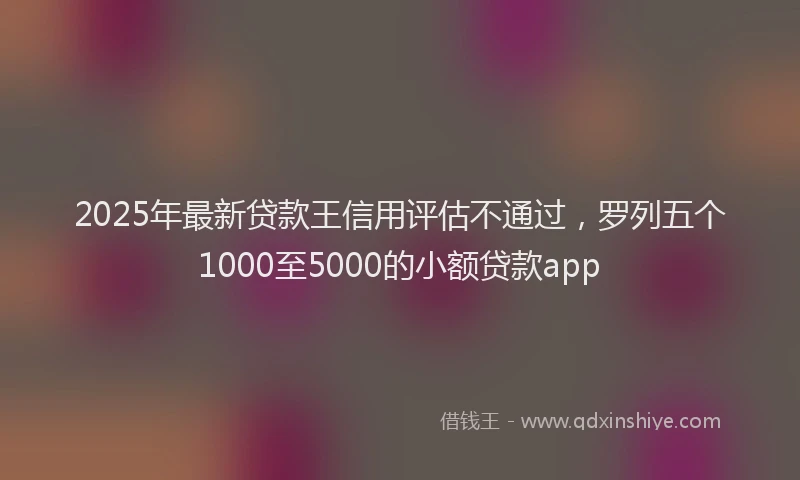 2025年最新贷款王信用评估不通过，罗列五个1000至5000的小额贷款app