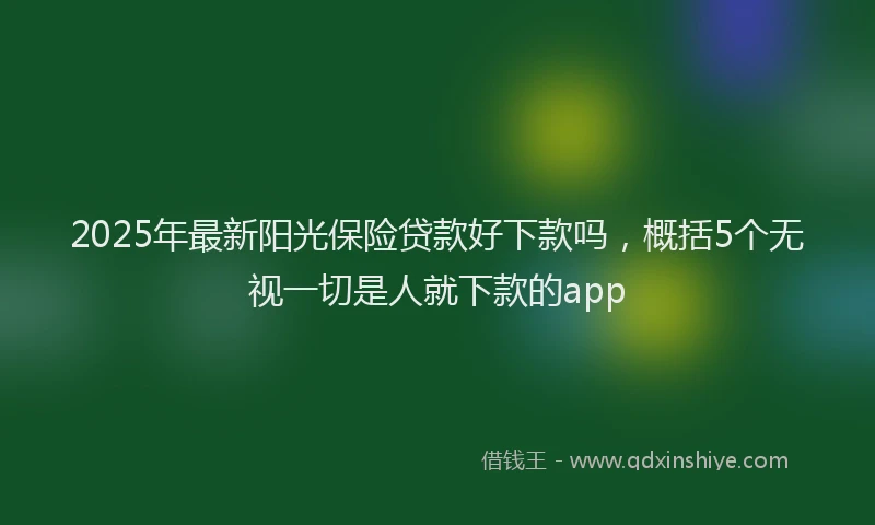 2025年最新阳光保险贷款好下款吗,概括5个无视一切是人就下款的app