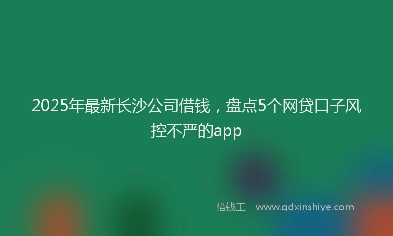2025年最新长沙公司借钱，盘点5个网贷口子风控不严的app