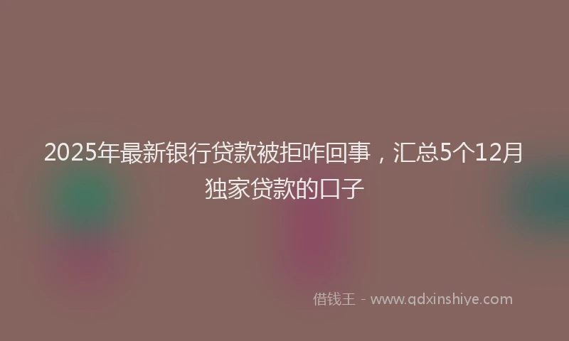 2025年最新银行贷款被拒咋回事，汇总5个12月独家贷款的口子