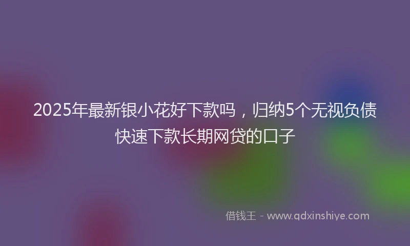 2025年最新银小花好下款吗，归纳5个无视负债快速下款长期网贷的口子