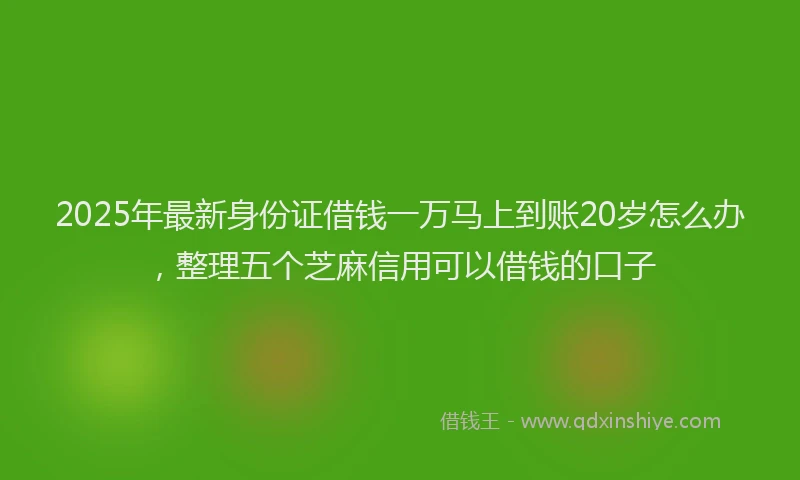 2025年最新身份证借钱一万马上到账20岁怎么办，整理五个芝麻信用可以借钱的口子