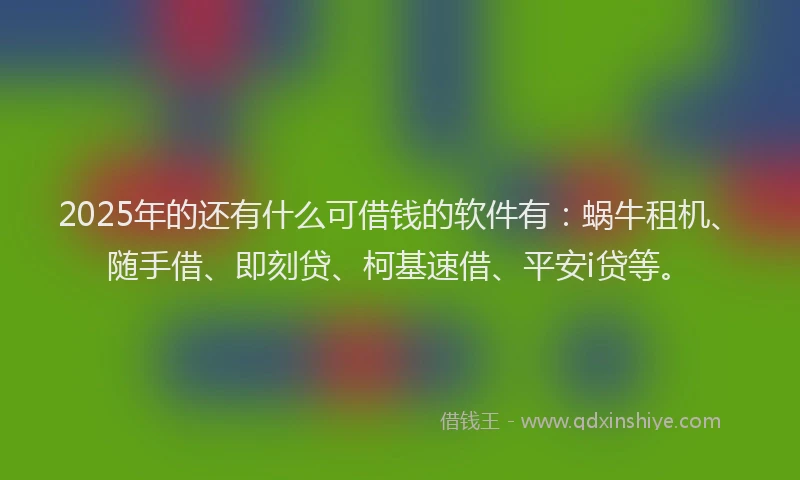 2025年的还有什么可借钱的软件有：蜗牛租机、随手借、即刻贷、柯基速借、平安i贷等。