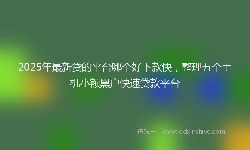 2025年最新贷的平台哪个好下款快，整理五个手机小额黑户快速贷款平台