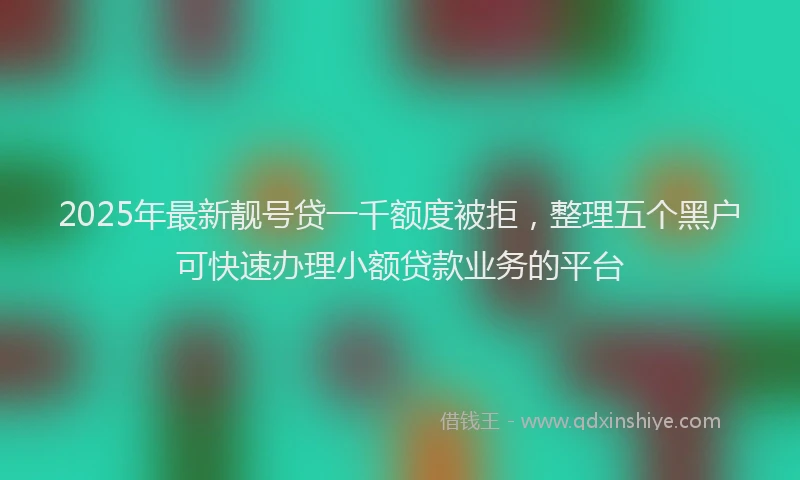 2025年最新靓号贷一千额度被拒，整理五个黑户可快速办理小额贷款业务的平台