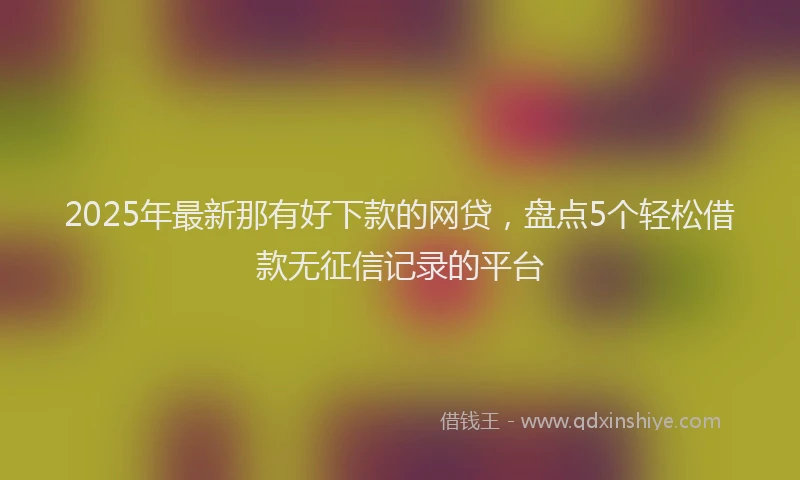 2025年最新那有好下款的网贷，盘点5个轻松借款无征信记录的平台