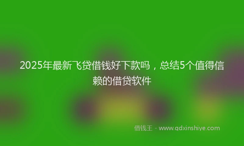 2025年最新飞贷借钱好下款吗，总结5个值得信赖的借贷软件