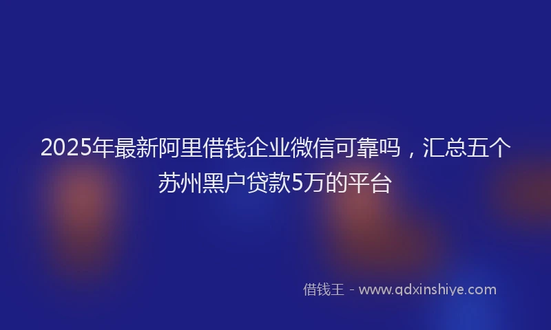 2025年最新阿里借钱企业微信可靠吗，汇总五个苏州黑户贷款5万的平台