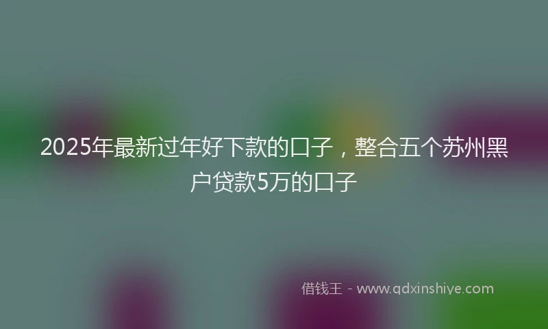 2025年最新过年好下款的口子，整合五个苏州黑户贷款5万的口子
