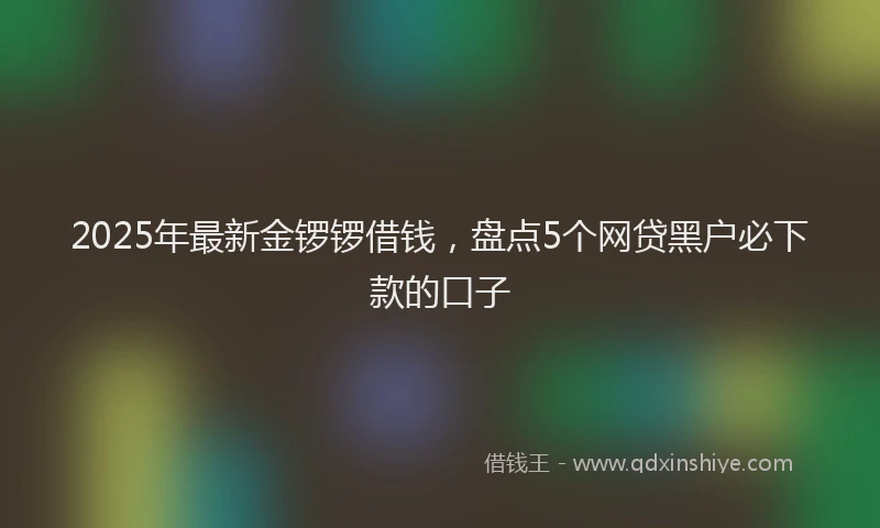 2025年最新金锣锣借钱，盘点5个网贷黑户必下款的口子