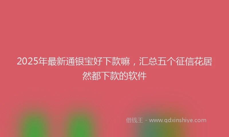 2025年最新通银宝好下款嘛，汇总五个征信花居然都下款的软件