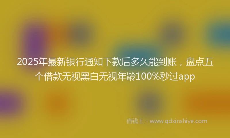 2025年最新银行通知下款后多久能到账，盘点五个借款无视黑白无视年龄100%秒过app