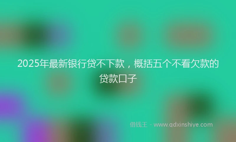 2025年最新银行贷不下款，概括五个不看欠款的贷款口子