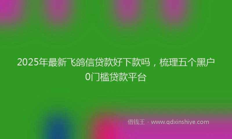 2025年最新飞鸽信贷款好下款吗，梳理五个黑户0门槛贷款平台