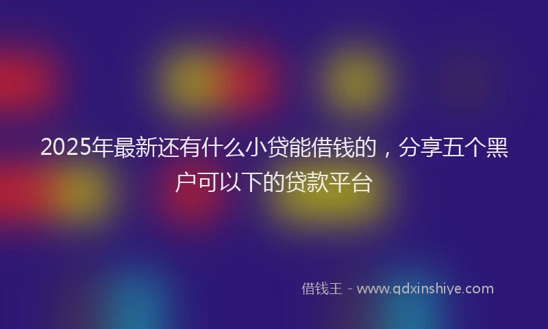 2025年最新还有什么小贷能借钱的，分享五个黑户可以下的贷款平台