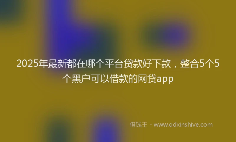 2025年最新都在哪个平台贷款好下款，整合5个5个黑户可以借款的网贷app
