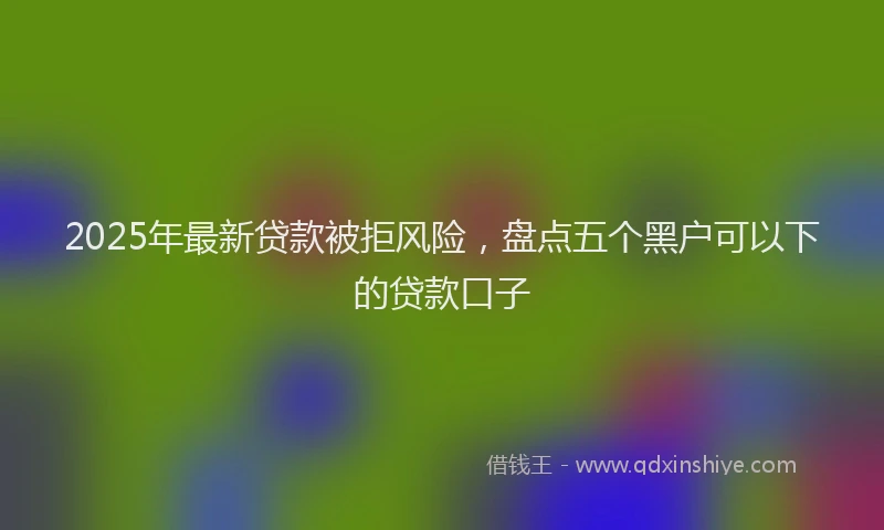 2025年最新贷款被拒风险，盘点五个黑户可以下的贷款口子