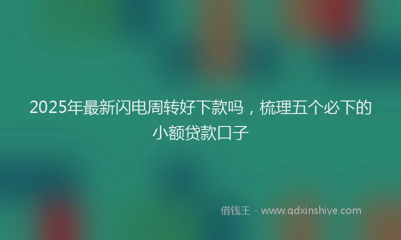 2025年最新闪电周转好下款吗，梳理五个必下的小额贷款口子