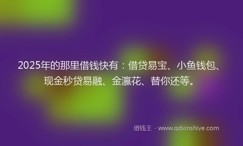2025年的那里借钱快有：借贷易宝、小鱼钱包、现金秒贷易融、金瀛花、替你还等。