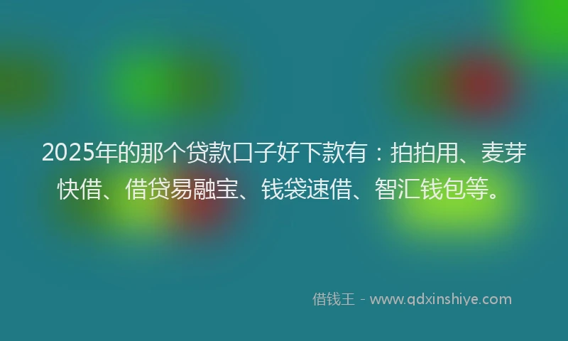 2025年的那个贷款口子好下款有：拍拍用、麦芽快借、借贷易融宝、钱袋速借、智汇钱包等。
