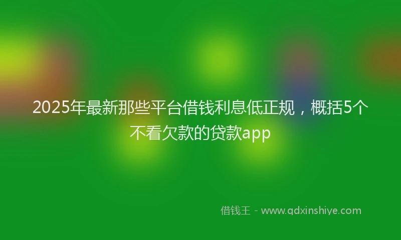 2025年最新那些平台借钱利息低正规，概括5个不看欠款的贷款app