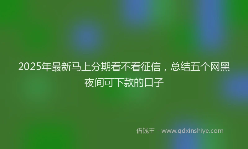 2025年最新马上分期看不看征信，总结五个网黑夜间可下款的口子
