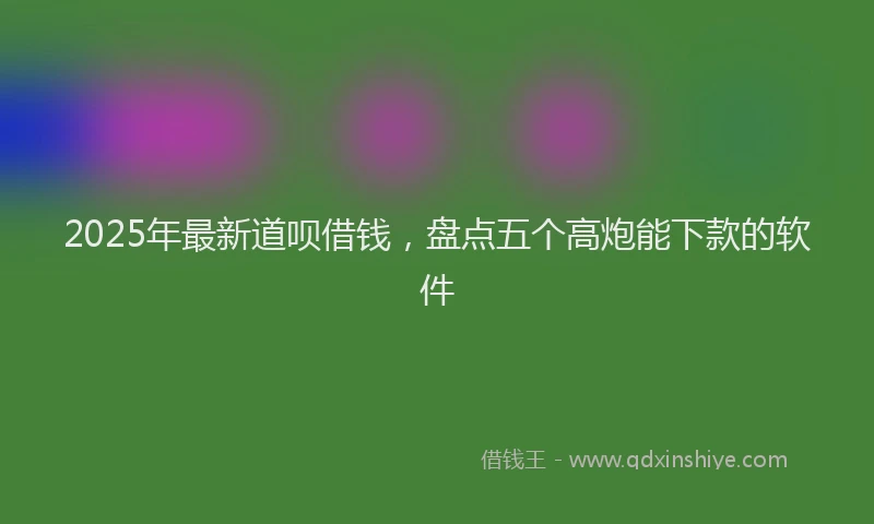 2025年最新道呗借钱，盘点五个高炮能下款的软件