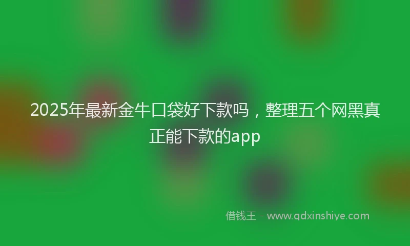 2025年最新金牛口袋好下款吗，整理五个网黑真正能下款的app