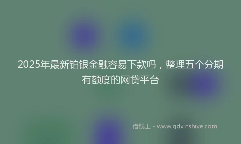 2025年最新铂银金融容易下款吗，整理五个分期有额度的网贷平台