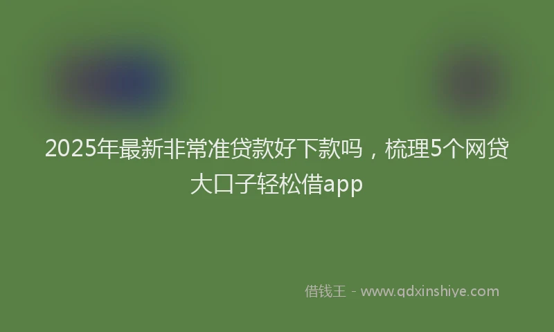 2025年最新非常准贷款好下款吗，梳理5个网贷大口子轻松借app