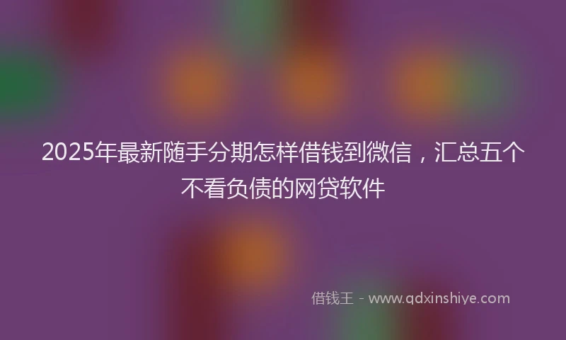 2025年最新随手分期怎样借钱到微信，汇总五个不看负债的网贷软件