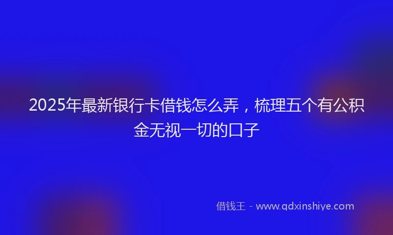 2025年最新银行卡借钱怎么弄，梳理五个有公积金无视一切的口子