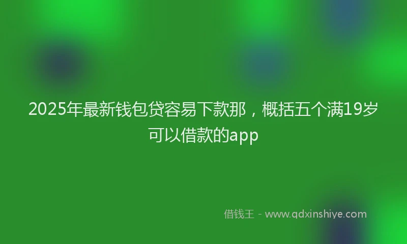 2025年最新钱包贷容易下款那，概括五个满19岁可以借款的app