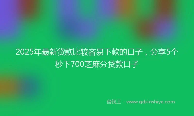 2025年最新贷款比较容易下款的口子，分享5个秒下700芝麻分贷款口子