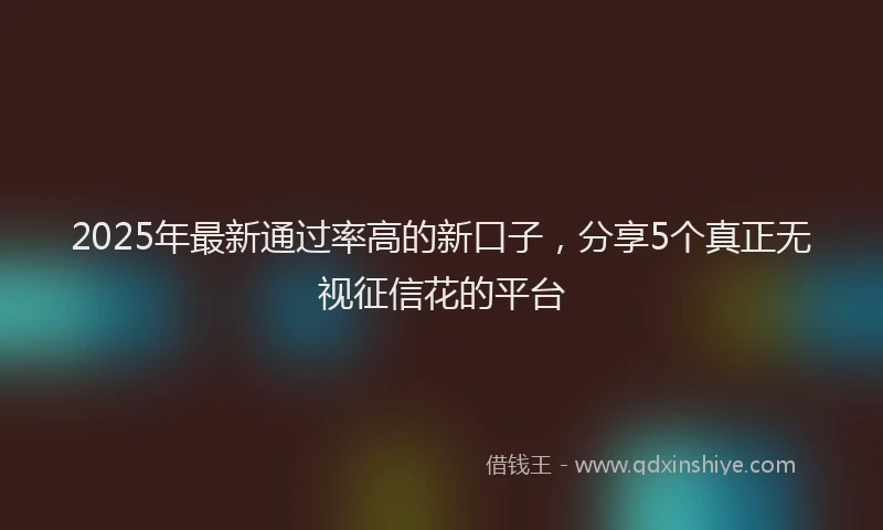 2025年最新通过率高的新口子，分享5个真正无视征信花的平台