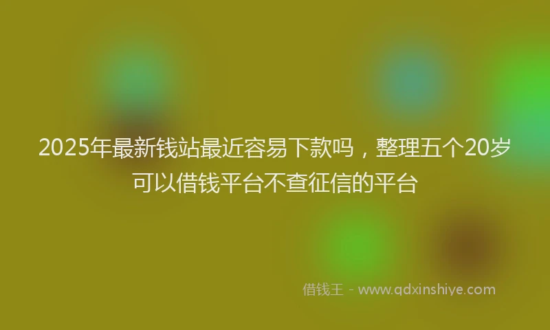 2025年最新钱站最近容易下款吗，整理五个20岁可以借钱平台不查征信的平台