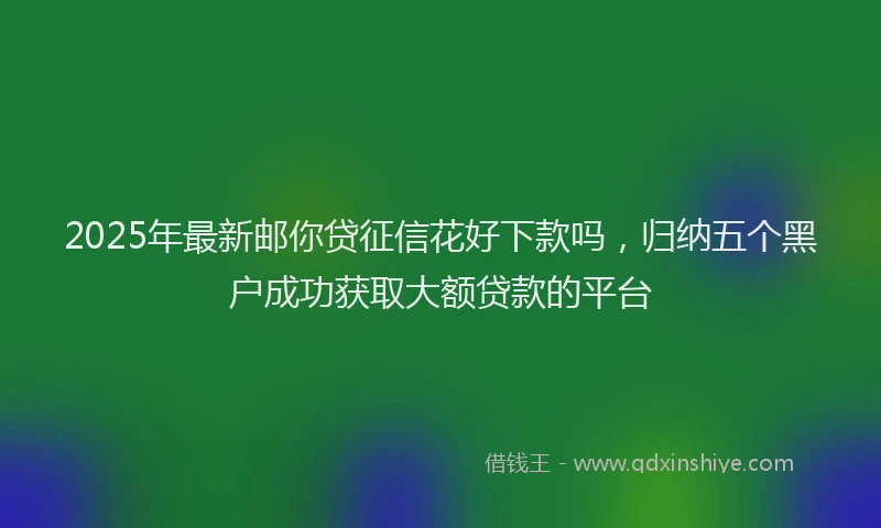 2025年最新邮你贷征信花好下款吗，归纳五个黑户成功获取大额贷款的平台