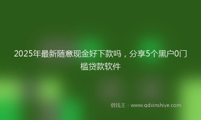 2025年最新随意现金好下款吗，分享5个黑户0门槛贷款软件