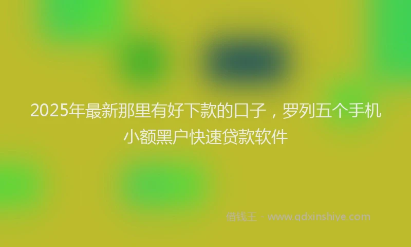 2025年最新那里有好下款的口子，罗列五个手机小额黑户快速贷款软件