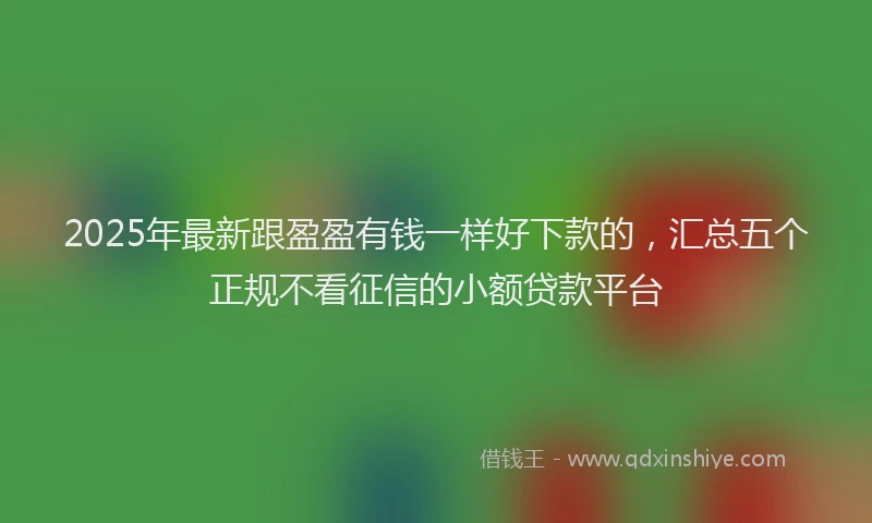 2025年最新跟盈盈有钱一样好下款的，汇总五个正规不看征信的小额贷款平台
