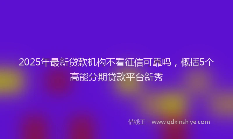 2025年最新贷款机构不看征信可靠吗，概括5个高能分期贷款平台新秀