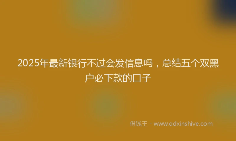 2025年最新银行不过会发信息吗，总结五个双黑户必下款的口子
