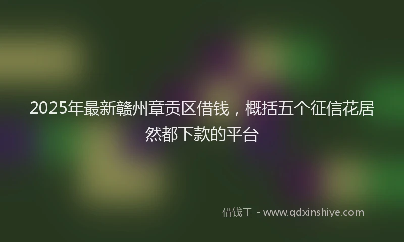 2025年最新赣州章贡区借钱，概括五个征信花居然都下款的平台