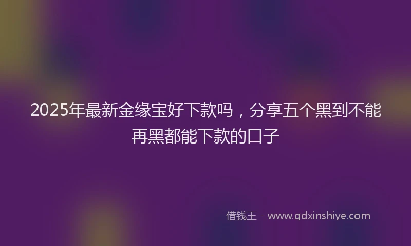 2025年最新金缘宝好下款吗，分享五个黑到不能再黑都能下款的口子