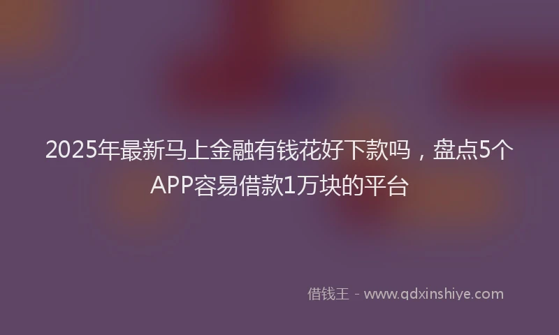 2025年最新马上金融有钱花好下款吗，盘点5个APP容易借款1万块的平台