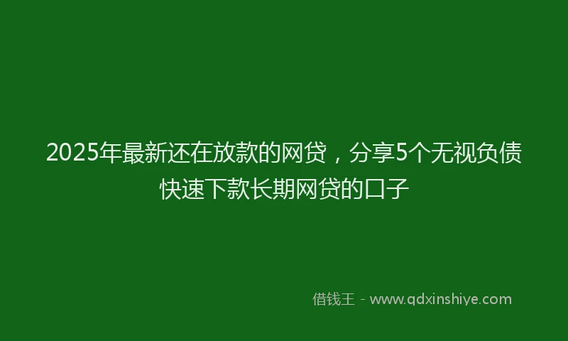 2025年最新还在放款的网贷，分享5个无视负债快速下款长期网贷的口子