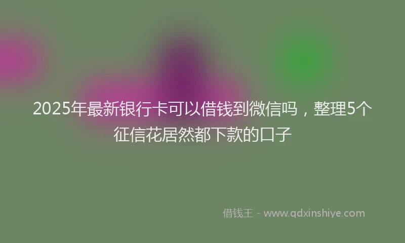 2025年最新银行卡可以借钱到微信吗，整理5个征信花居然都下款的口子