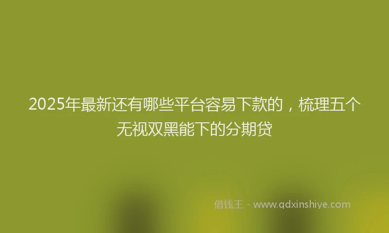 2025年最新还有哪些平台容易下款的，梳理五个无视双黑能下的分期贷